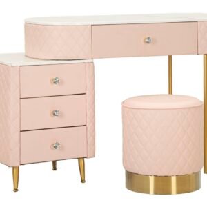 SANITA SHARON ROSA C/PUFF CM 120X40X75 ( MEDIDA PUFF Ø36X39)