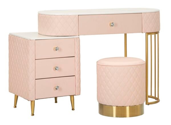 SANITA SHARON ROSA C/PUFF CM 120X40X75 ( MEDIDA PUFF Ø36X39)