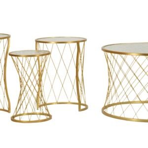 CONJUNTO DE MESAS NOAH OURO 4 PCS CM Ø 70X45-47X54,5-36x50-28x45