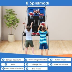 Máquina de basquete, suporte elétrico dobrável para basquete, máquina de tiro, branca