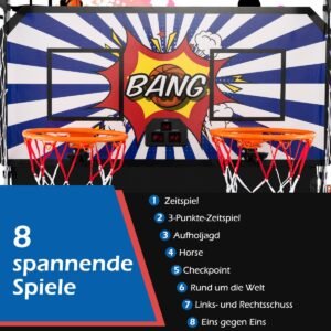 Máquina de basquete, suporte elétrico dobrável para basquete, máquina de tiro, verde