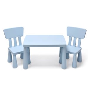 Conjunto de mesa infantil de 3 peças com 2 cadeiras para leitura - Verde