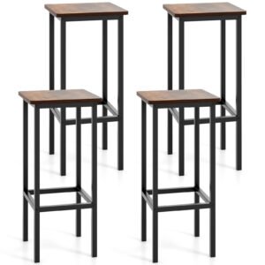 Mesa lateral quadrada de 3 andares com cubo de armazenamento e prateleira de malha - marrom