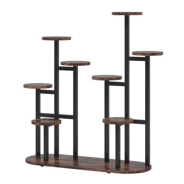 Tribesigns suporte para vasos de plantas de 100 cm, c/11 suportes, castanho rústico e preto