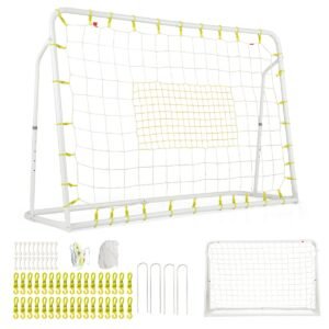 Rede de rebote de futebol de 375 cm x 185 cm com bolsa de transporte - preta
