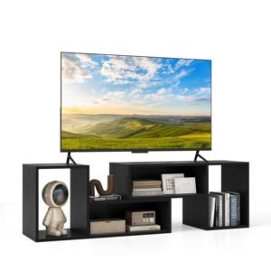 Suporte de TV de console de 2 peças, centro de entretenimento moderno e minimalista, cinza