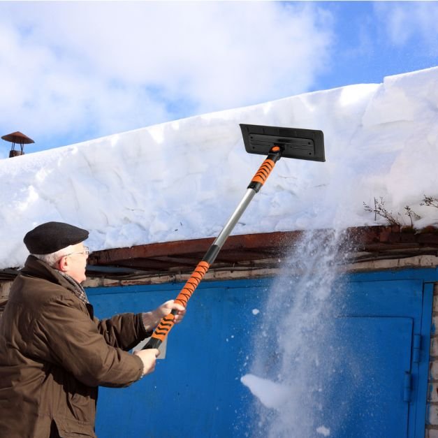 Pá de neve extensível, kit de neve com 3 tamanhos ajustáveis ​​para carro - Laranja - Image 2