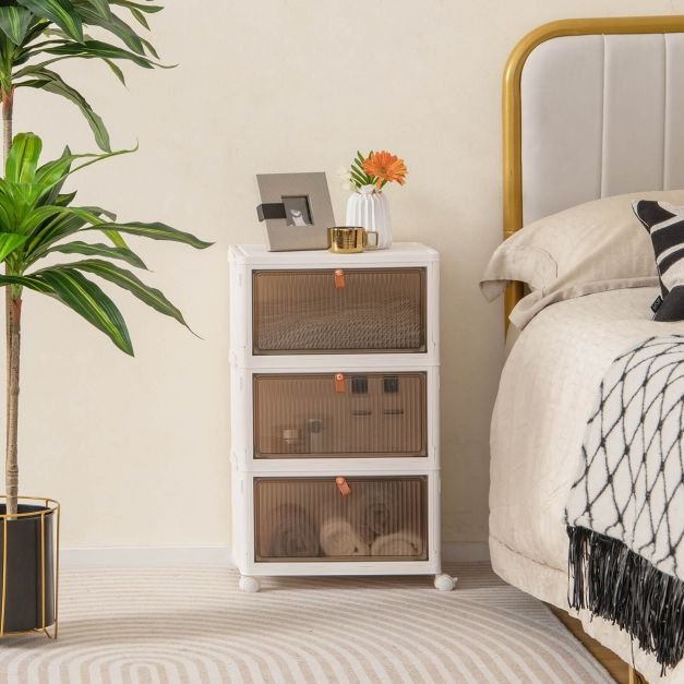 Caixa de armazenamento de sapatos empilhável de 3/4/6 níveis com rodas traváveis ​​- 4 níveis - Image 2