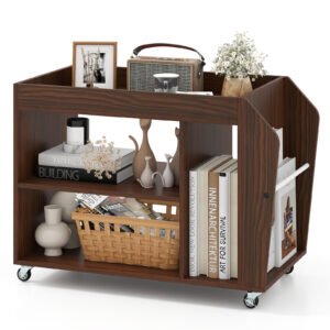 Estante com armário de porta dupla, 3 níveis, prateleira alta, cubos abertos, armário de exposição moderno, organizador de armazenamento, 60x30x140 cm