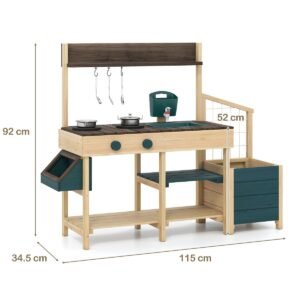 Tenda de brincar para crianças, casa de brincar grande com porta, cortina e janelas, estrelas iluminadas, tapete acolchoado antiderrapante, bolso bege