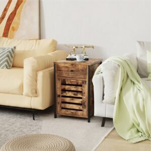 Mesa de cabeceira portátil com altura ajustável em 9 níveis - branca