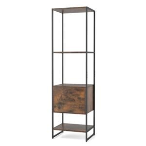 Estante alta e estreita de 5 níveis com prateleiras de gaveta - branca