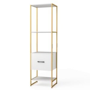 Conjunto de 3 caixas de armazenamento empilháveis ​​com tampas e portas, dobráveis, 44,5 x 30 x 77,5 cm