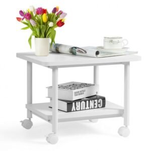 Armário de estante de 55 polegadas com portas de vidro temperado - branco