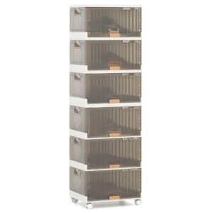 Mesa lateral em formato de C, mesa estreita com prateleiras de armazenamento, rodízios com trava universal, mesa móvel branca