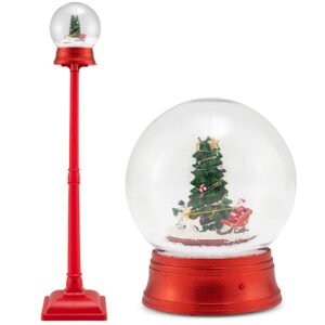 Poste de luz de Halloween de 155 cm ativado por som com efeitos de neve preta - Preto