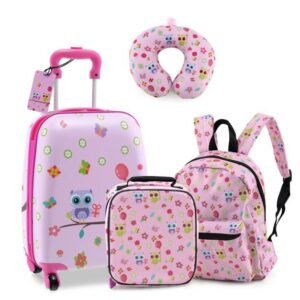 Mala de viagem infantil sereia conjunto de mala infantil com mochila rosa