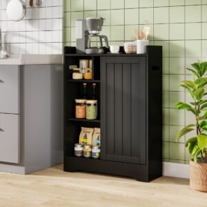 Armário de banheiro fino com suporte para papel higiênico - branco