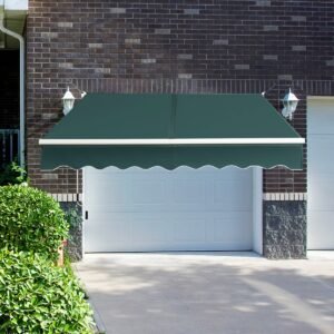 Toldo de braço articulado de 2,5 x 2 m com material resistente a UV e água e toldo solar de manivela vinho tinto