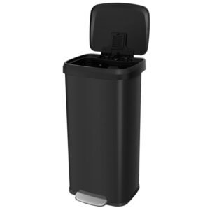 Lixeira de 68L com tampa de fechamento suave e compartimento desodorizador - Dourada