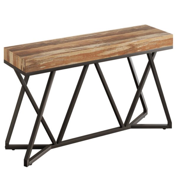 Tribesigns mesa de console em estilo fazenda, madeira e preto