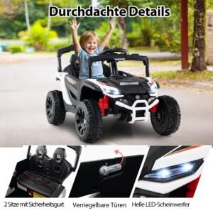 Brinquedo de montar para crianças com reboque, carro deslizante com música suave e armazenamento sob o assento para 12 meses ou mais, café