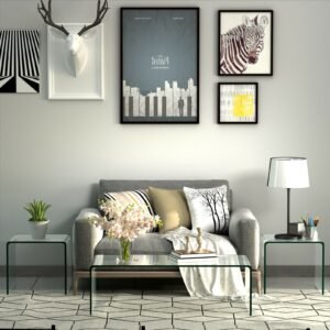 Estante de canto moderna de 5 níveis com estrutura de madeira resistente - branca