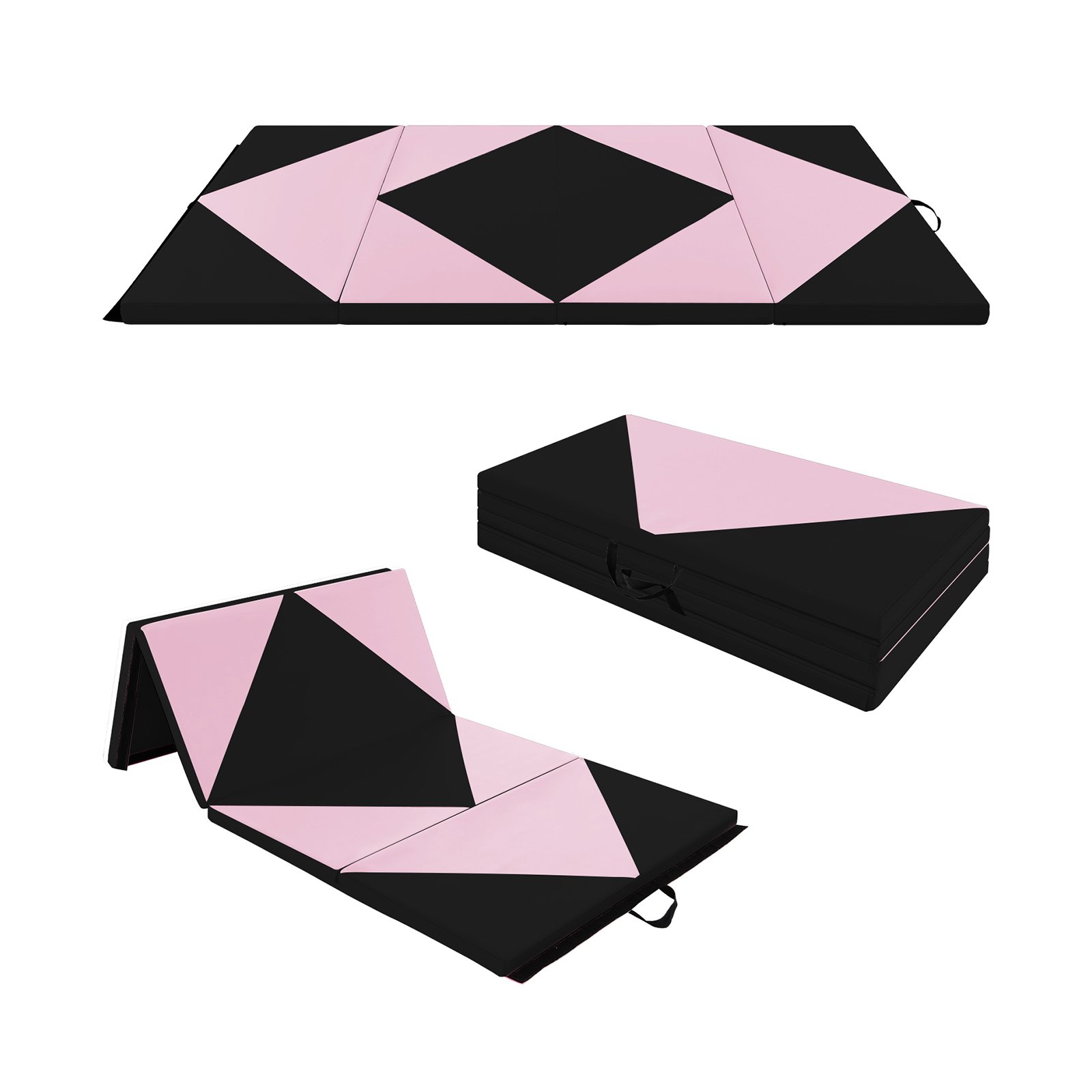 Tapete de chão macio dobrável Tapete de ginástica portátil Tapete de ioga 240 x 117 x 5 cm Roxo