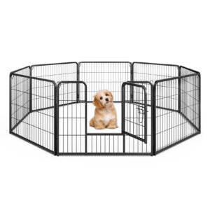 Cerca para animais de estimação de 8 painéis e 32 polegadas de altura para ambientes internos e externos - 32 polegadas