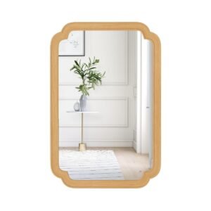 Espelho de parede dourado com moldura irregular para entrada da sala de estar - dourado