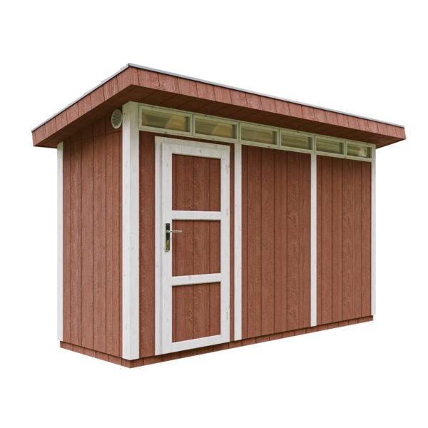 Casa com painéis inteligentes, pintura REDWOOD_RED