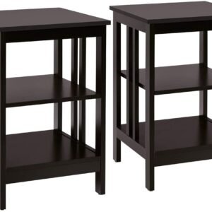 Mesa de cabeceira de 3 níveis com barras reforçadas - Branco