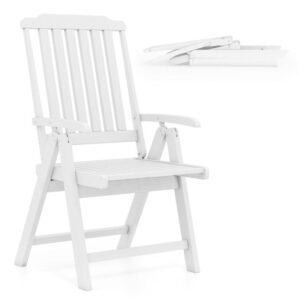 Poltrona Adirondack HDPE para pátio com assento e encosto acolchoados em vime - preta
