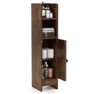 Armário de banheiro com porta e prateleiras ajustáveis ​​- preto