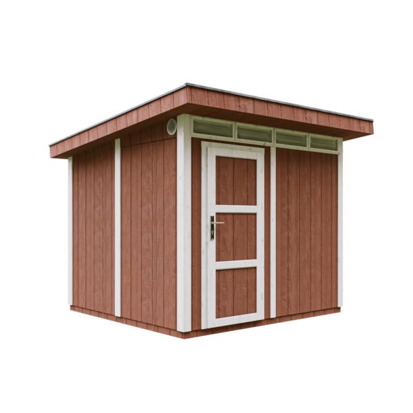 Casa com painéis inteligentes, pintura REDWOOD_RED