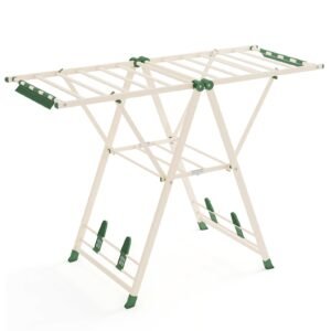 Varal de roupas dobrável de metal para secar roupas - Branco