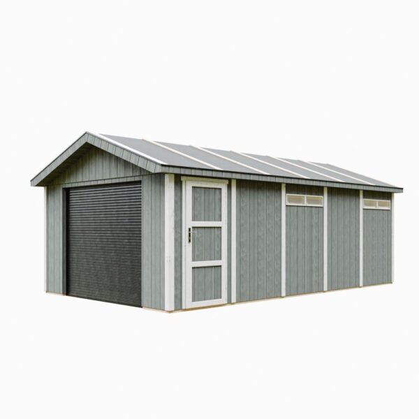 Garagem com painéis Smartside, pintura CAVERN_STEEL