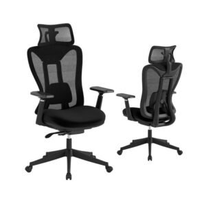 Mesa de computador com 2 gavetas, penteadeira com estrutura de metal resistente - marrom rústico