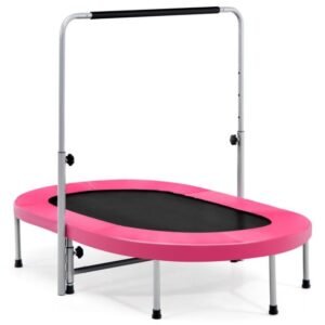 Mini trampolim infantil dobrável para 2 pessoas, fitness, rebounder, vermelho