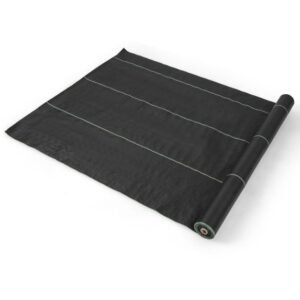 Tecido de barreira contra ervas daninhas de jardim em PP com linha guia - 3,5 oz 2 x 25 m