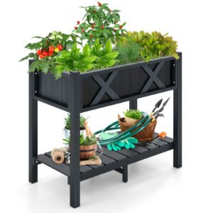 Suporte para plantas de madeira com 114 cm de altura, 5 camadas, 10 vasos para plantas