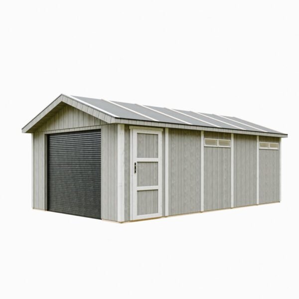 Garagem com painéis Smartside, pintura TUNDRA_GREY