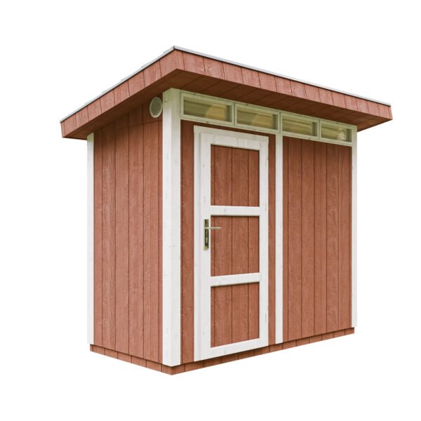 Casa com painéis inteligentes, pintura REDWOOD_RED