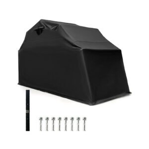 Tenda para bicicleta ao ar livre com abrigo de armazenamento de 7 x 5,2 pés, com capa à prova d'água e porta com zíper - cinza