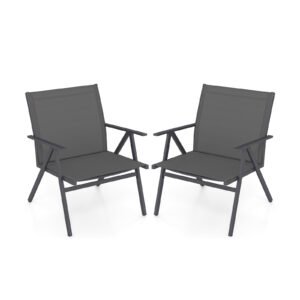 Sofá-cama de pátio com almofadas removíveis e almofada de assento - cinza