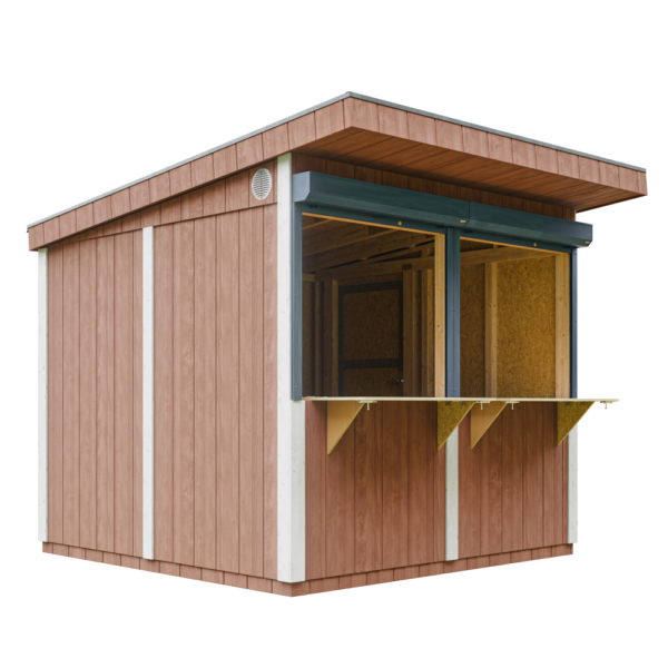 Quiosque com painel Smartside, pintura REDWOOD_RED