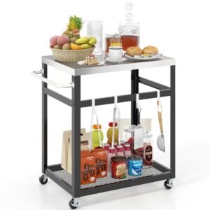 Transportadora de alimentos portátil isolada de 32 QT com barril de aço inoxidável para catering e acampamento - preta