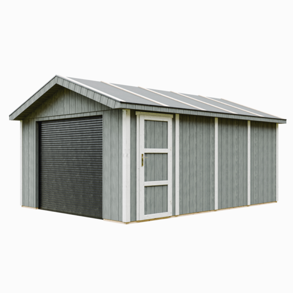 Garagem com painéis Smartside, pintura CAVERN_STEEL