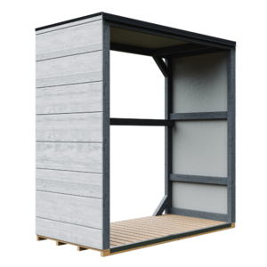 Armazenamento de lenha com painel Smartside, pintura TUNDRA_CAVERN