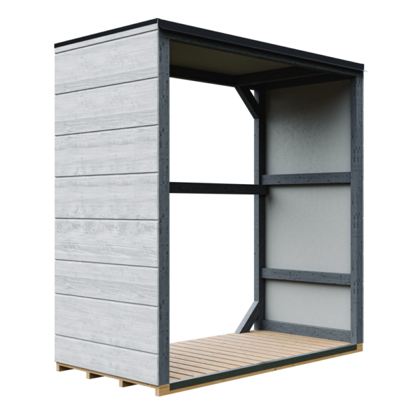 Armazenamento de lenha com painel Smartside, pintura TUNDRA_CAVERN